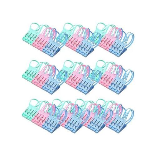Lot de 120 pinces à linge coupe-vent en plastique résistant pour chaussettes, lingerie et vêtements, attache universelle