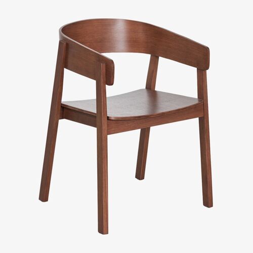 Chaise de salle à manger avec accoudoirs en chêne Olsen Bois Foncé