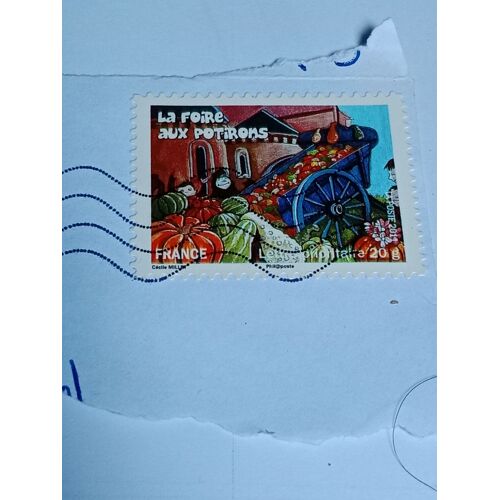 France Timbre Lettre 20g Autoadhesif Oblitéré Yvert N° 584 La Foire Aux Potiron Et Légumes Rares De Tranzault De 2011