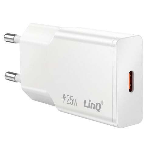 Chargeur USB-C 25W Power Delivery Ultra Fin - LinQ Blanc LinQ Blanc