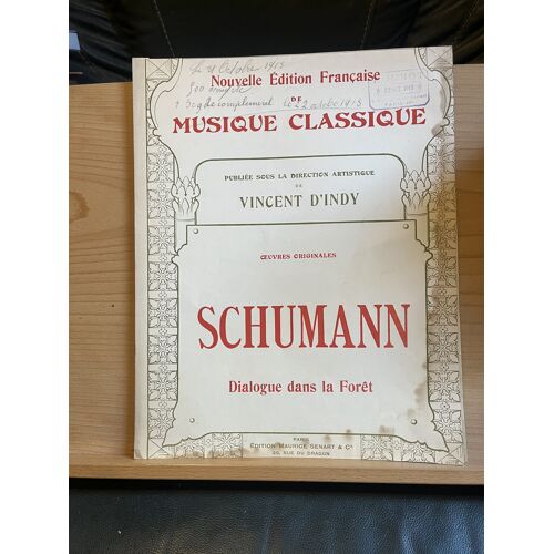 Schumann Dialogue Dans La Foret Lieder Partition Chant Piano D'Indy Sénart