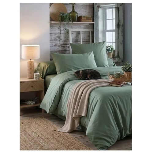 Drap Housse Percale De Coton 140 X 200 Cm Elysee Vert