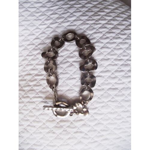 Bracelet Fantaisie Gourmette Métal Blanc