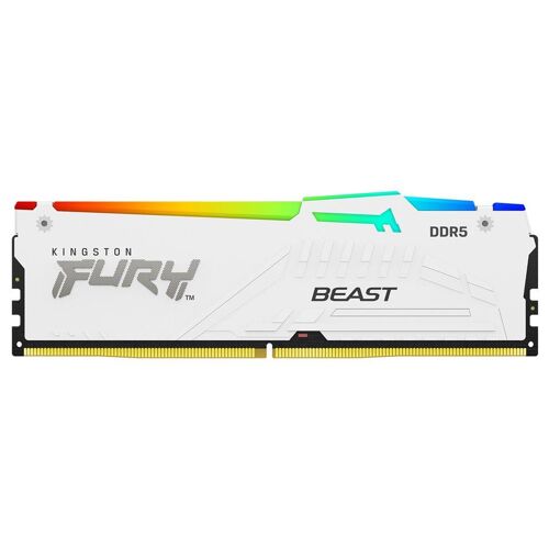 Kingston FURY Beast RGB - DDR5 - kit - 32 Go: 2 x 16 Go - DIMM 288 broches - 6000 MHz / PC5-48000 - CL30 - 1.4 V - mémoire sans tampon - on-die ECC - blanc