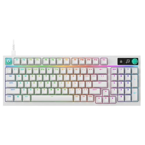 Logitech G316 X 98 - Clavier - 98% - backlit - USB - QWERTY - Italien - commutateur : Tactile - blanc