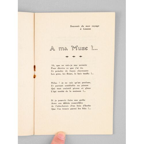 A Ma Muse !... Souvenir De Mon Voyage À Lauzun. [ Edition Originale - Livre Dédicacé Par L'auteur ]