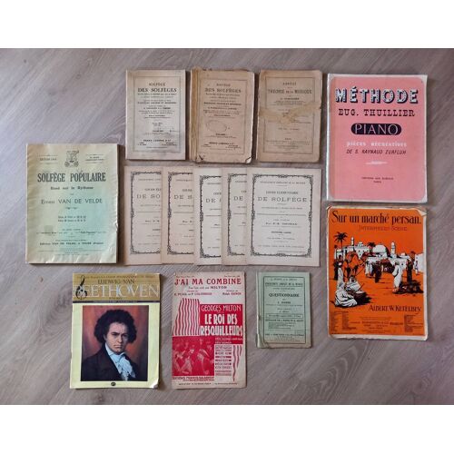 Lot : Vieilles Partitions, Solfège, Méthode, Cours, Théorie De La Musique