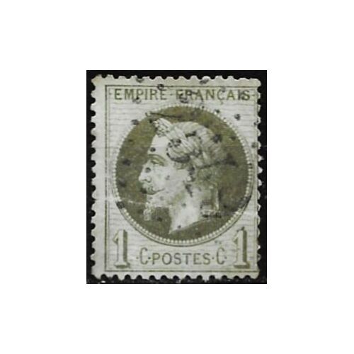 France 1862 / 70, Beau Timbre Classique N° 25, Napoléon 3 Lauré, 1c. Bronze, Oblitération Gros Chiffres 549, Boulogne Sur Mer, Pas De Calais, Bon État.