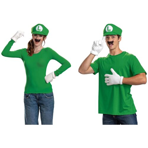 Disguise Kit D'accessoires Adulte Luigi Nintendo, Sous Licence Officielle, Comprend Un Chapeau, Des Gants Et Une Moustache, Kit De Déguisement Super Mario Complet Pour Adultes, Taille Unique