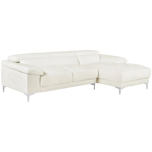 Vente-unique SOLANGE Canapé d'angle 4 siège(s) Blanc