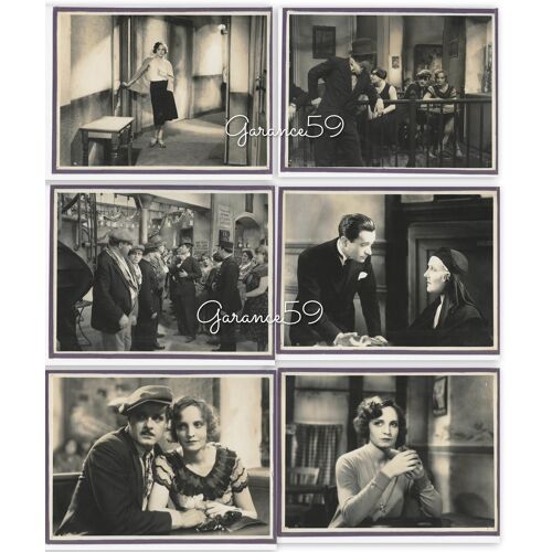 Jean Gabin - Coeur De Lilas - Film 1932 Anatole Litvak Avec Marcelle Romée , Jean Gabin , André Luguet , Fréhel , Fernandel - 6 Photos Originales D'Exploitation De Cinéma - Chaque Affiche 22.5x17.5 Cm