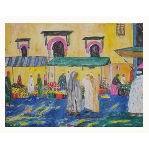 Au Marché Randon À Alger - Peinture Huile