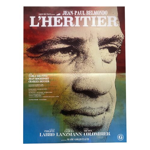 L'Héritier - Affiche De Cinéma Pliée - Format 40x53 Cm - De Philippe Labro Avec Jean-Paul Belmondo, Charles Denner, Carla Gravina - Ressortie