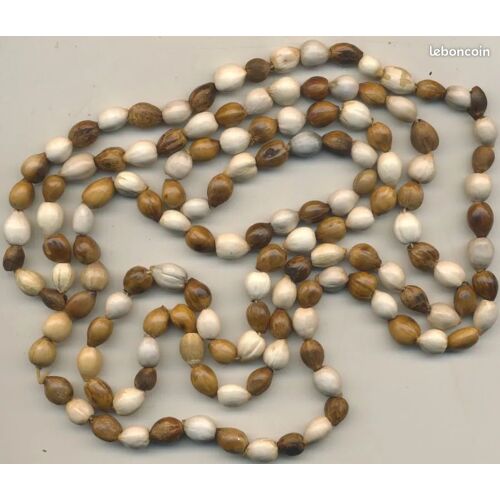 Collier Fantaisie En Graines Multicolores