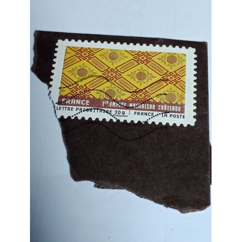Timbre France Lettre 20g  Autoadhesif Oblitere Yvert  N° 523  Tissus Du Monde Motifs Sur Tissu Chateau De Malmaison  Tissu Francais De 2011