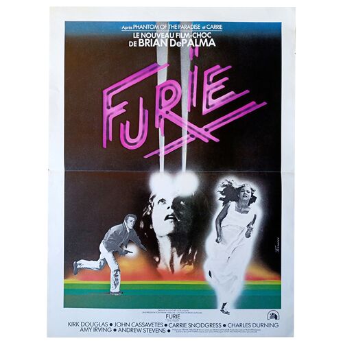 Furie (The Fury) - Véritable Affiche De Cinéma Pliée - Format 40x60 Cm - De Brian De Palma Avec Kirk Douglas, John Cassavetes, Carrie Snodgress, Charles Dunning - 1978