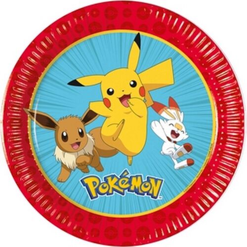 8 ASSIETTES CARTON POKÉMON NEXT GENERATION 23CM