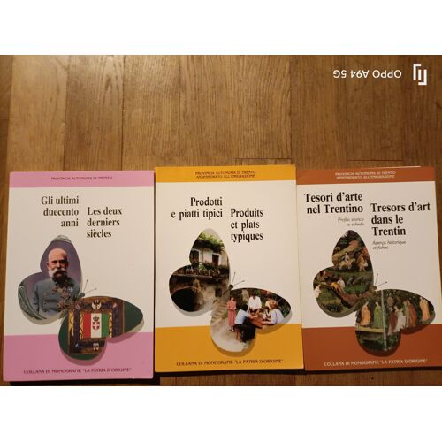 3 Livres De La Province Autonome De Trento : Tresors D'art Dans Le Trentin +Les Deux Siècles Derniers +Produits Et Plats Uniques