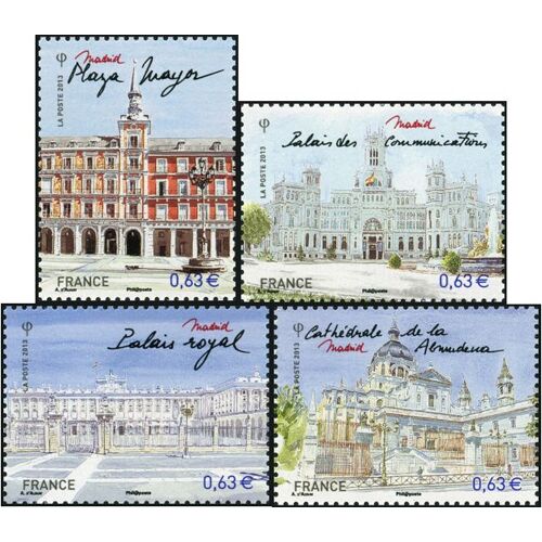 France 2013, Très Belle Série Complète Neuve** Luxe, Timbres Yvert 4730, 4731, 4732, 4733, Capitales Européennes, Madrid.