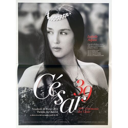 Isabelle Adjani, 39e Cérémonie Des César - Affiche De Cinéma Pliée - Format 40x54 Cm - 2014