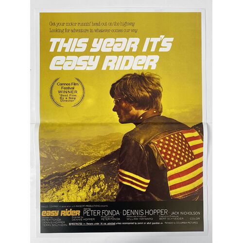 Easy Rider - Affiche De Cinéma Pliée - Format 40x54 Cm - De Et Avec Dennis Hopper, Peter Fonda, Jack Nicholson - Ressortie