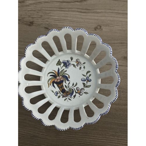 Cache Pot Ou Coupelle Faïence Décor Fait Main Rouen Dimensions Diamètre Au Fond 8 Cmdiamètre En Haut 13 Cm Hauteur 5,5 Cm 