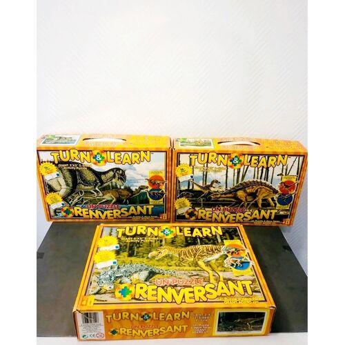 Lot de 3 puzzles géants éducatifs TURN & LEARN Dinosaure