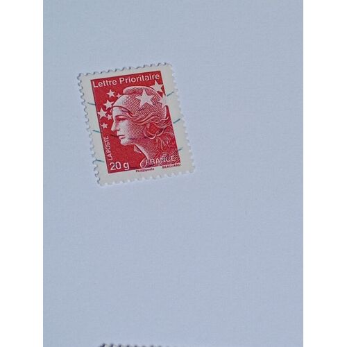 Timbre France Lettre 20g Autoadhésif Oblitéré Yvert N° 4566 Type Marianne De Beaujard Rouge Marianne Et L'Europe De 2011