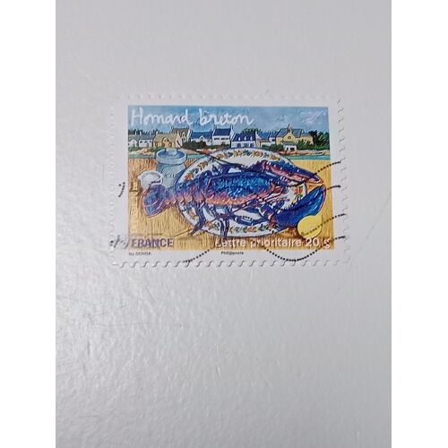 France Timbre Lettre 20g Autoadhesif Yvert N° 439 Homard Breton Oblitéré De 2010