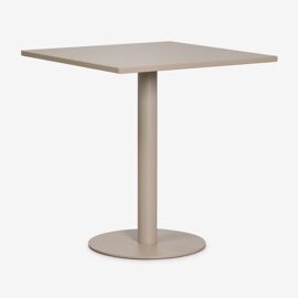 Table De Jardin Carrée 70x70 Cm En Fer Mizzi Moka Brown