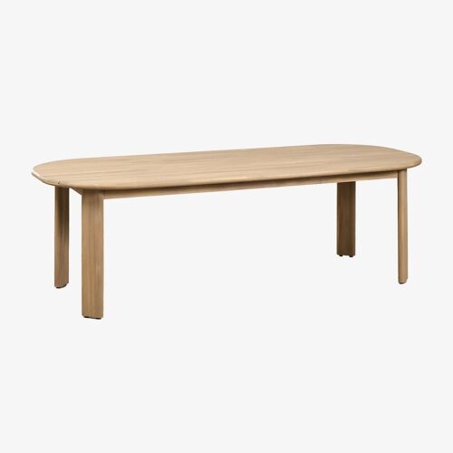 Table de salle à manger ovale 240x100 cm en bois d'acacia Uleno Acacia Marron Clair