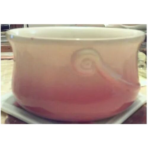 Grand Plat A Four - Rond - En Porcelaine - Rose