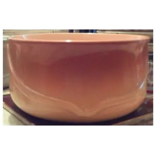 Grand Plat A Four - Rond - En Porcelaine - Rose