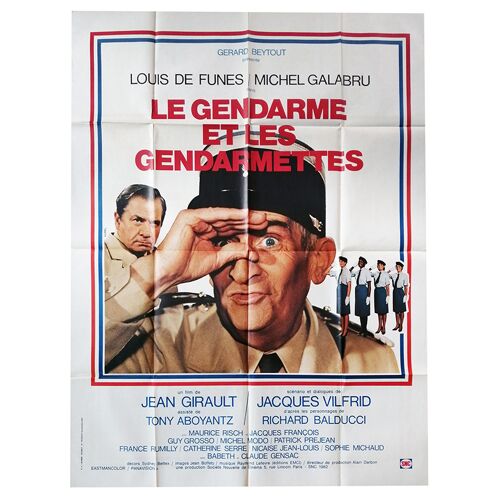 Le Gendarme Et Les Gendarmettes - Véritable Affiche De Cinéma Pliée - Format 120x160 Cm - De Jean Girault Avec Louis De Funès, Michel Galabru, Maurice Risch - 1982