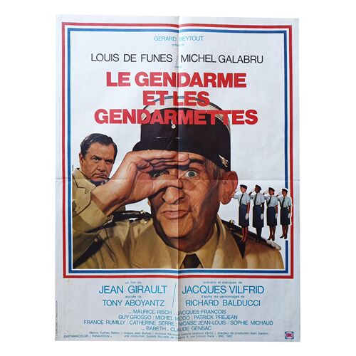Le Gendarme Et Les Gendarmettes - Véritable Affiche De Cinéma Pliée - Format 60x80 Cm - De Jean Girault Avec Louis De Funès, Michel Galabru, Maurice Risch - 1982
