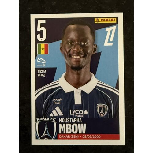 Vignette Panini Foot France 2025 2026 N°407 : Moustapha Mbow
