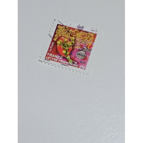 Timbre France Lettre 20g Autoadhesif Oblitere Yvert N° 502 Meilleurs Voeux Gui Dream Silhouette D'Ange Musicien De 2010