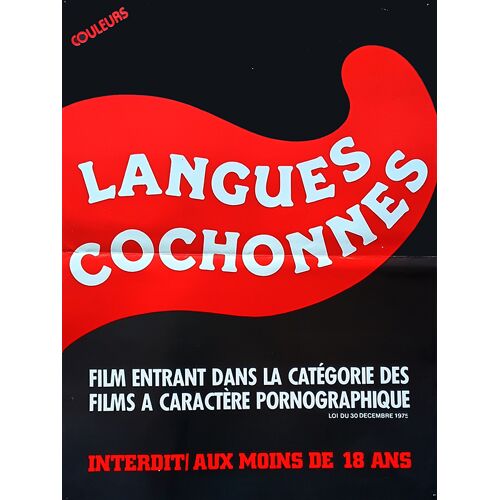 Langues Cochonnes - Véritable Affiche De Cinéma Pliée - Format 40x60 Cm - De Claude Pierson, Alan Vydra Avec Robert Le Ray, Véronique Maugarski, Dolorès Manta, Joëlle Le Quément - 1978