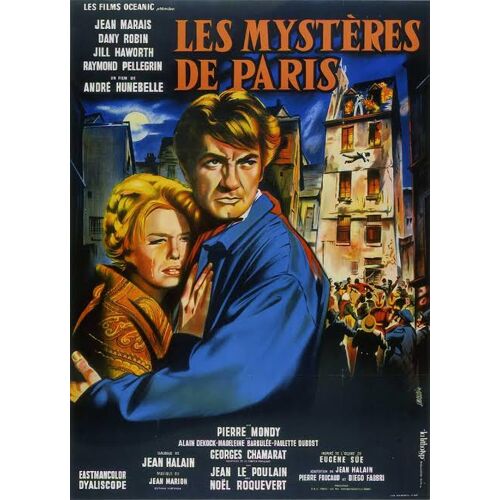 Les Mystères De Paris De André Hunebelle Avec Jean Marais, Dany Robin... - Affiche Originale De Cinéma Format 120 Cm X 160 Cm