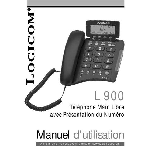 Rare Téléphone fixe Logicom L900 grosse touches voyant lumineux