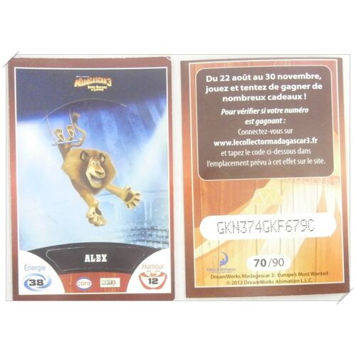 Carte Madagascar 3 : 70/90 Alex - Cora 2012
