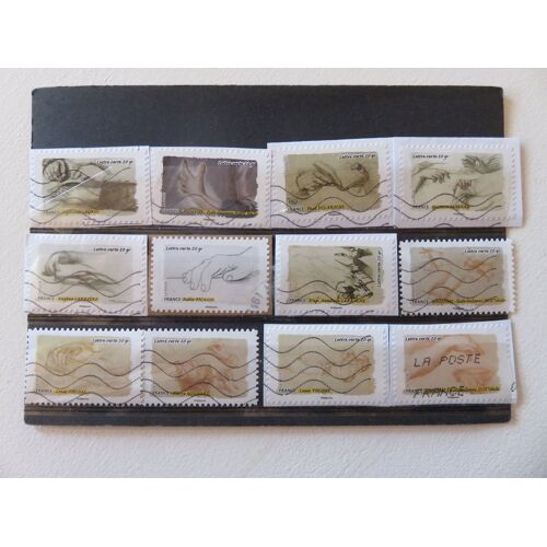 Lot De 12 Timbres Oblitérés Autoadhésifs "Le Toucher" - 2015