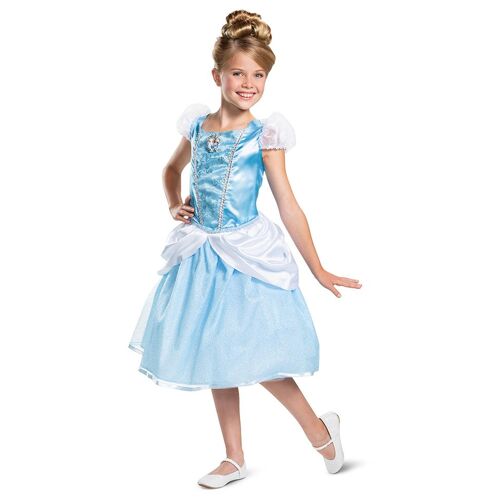 Disguise Déguisement De Cendrillon (Disney Princess) Pour Enfant, Sous Licence Officielle, Version Deluxe Avec Design Détaillé, Manches Bouffantes Et Broche Du Personnage, Corsage Scintillant, Pour Filles 5-6 Ans