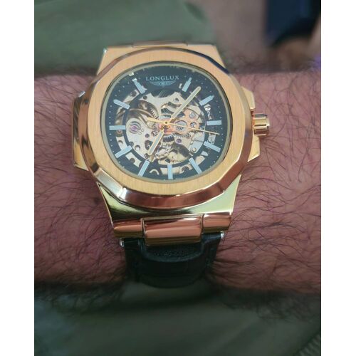 Montre Automatique Longlux Squelette Or ¿ Excellent État