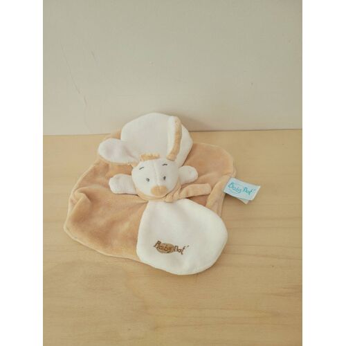 Doudou chien beige blanc baby nat