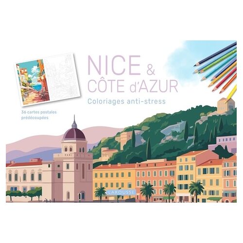Nice & Côte D'azur - Coloriages Anti-Stress - 36 Cartes Postales Prédécoupées