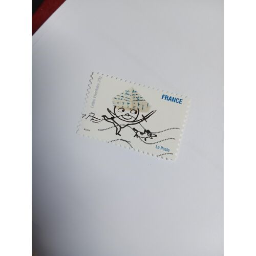 Timbre France Lettre 20g Yvert N° 482 Oblitéré Autoadhésif Sourires Enfant Coiffé D'Un Chapeau En Papier Et Sont Chien De 2010