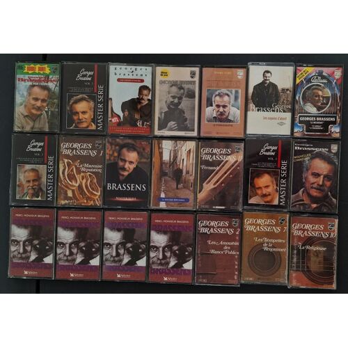 Georges Brassens Lot De 21 Cassettes K7 Audio Dont 1 Espagnole Tape