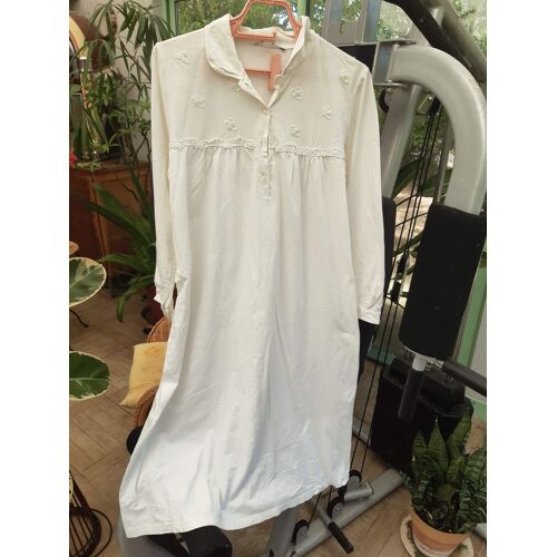 Chemise De Nuit D'Hiver Blanche Régence T 46