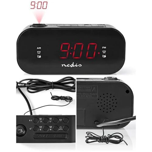 Radio Réveil - Affichage LED - AM/FM - Fonctions double alarme